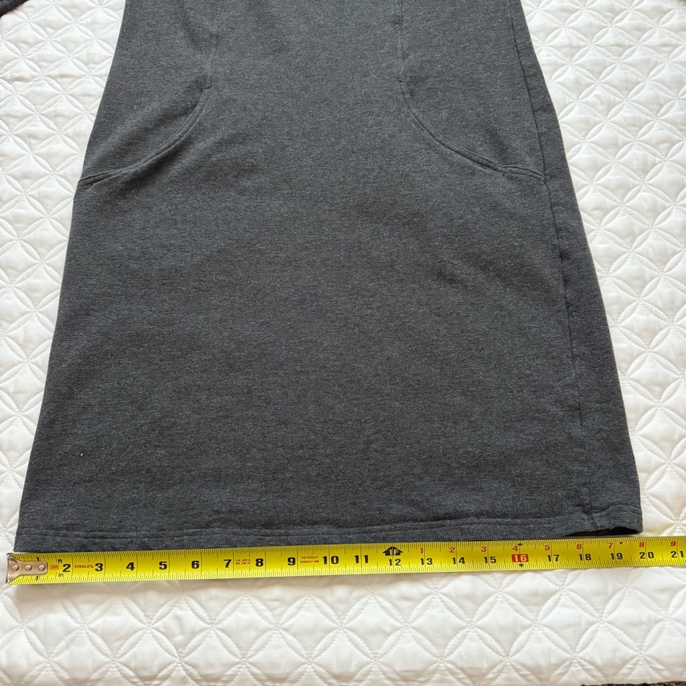 D&Co Active French Terry 3/4 Sleeve V-Neck Dress Pockets Dark Gray Sz XS - Picture 3 of 10